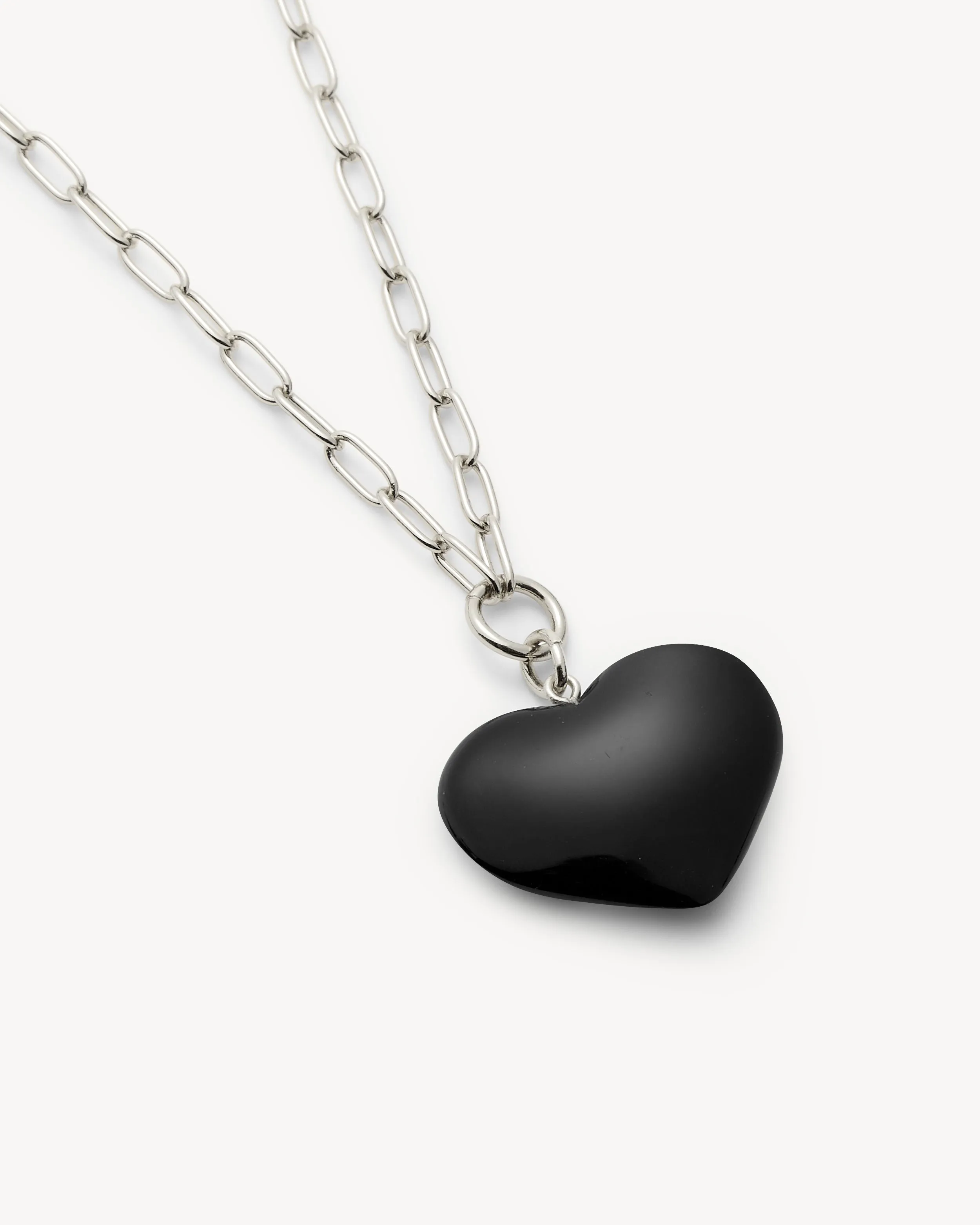 Midi Heart Pendant Necklace in Black sold by Machete product image thumbnail 4