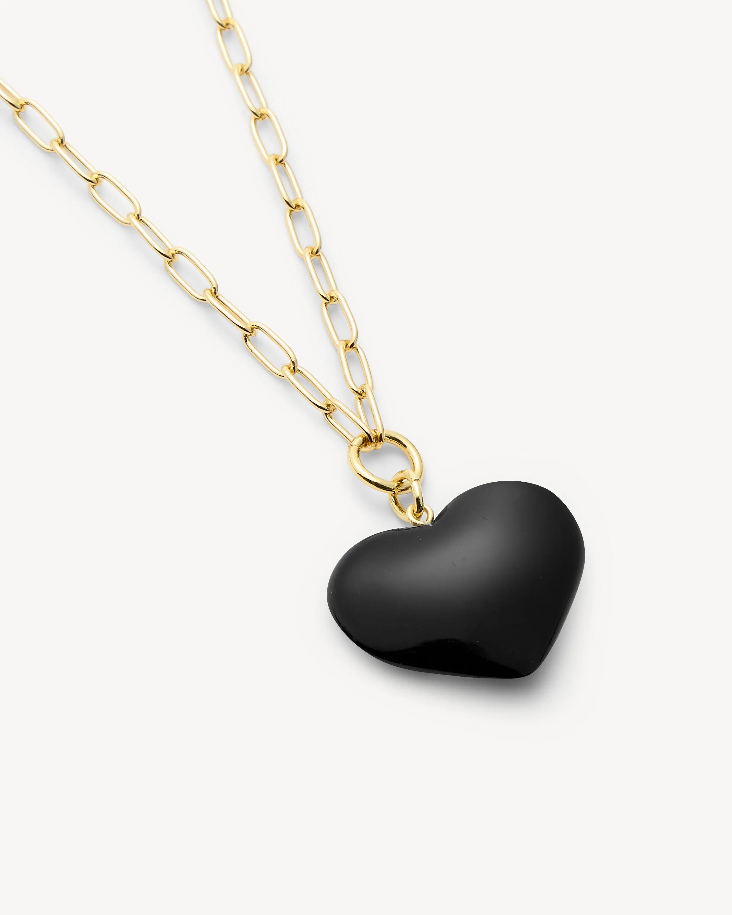 Midi Heart Pendant Necklace in Black sold by Machete product image thumbnail 2