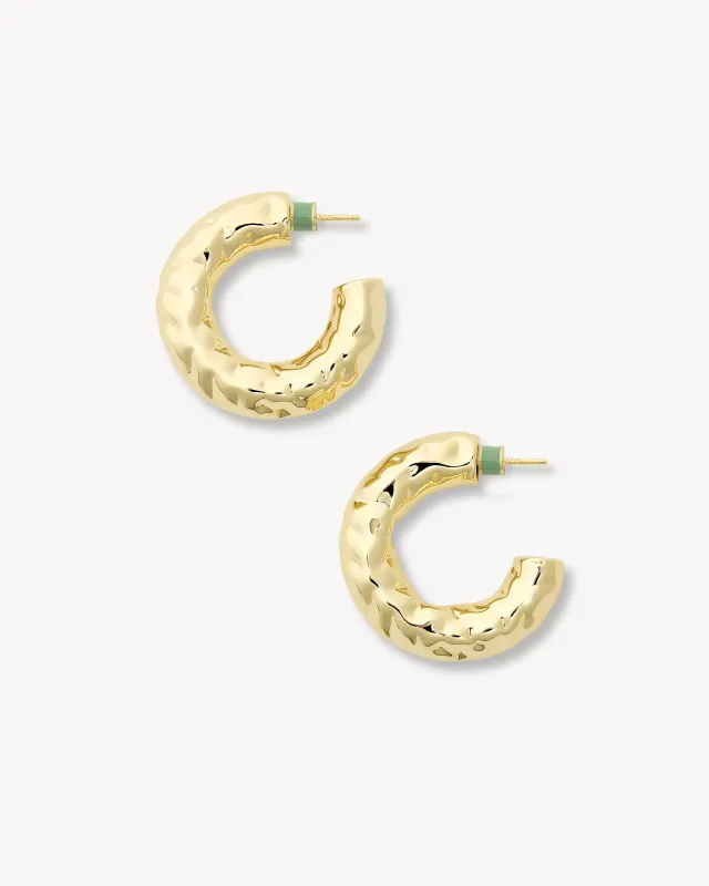 1.25" Perfect Crunch Hoops in Gold sold by Machete