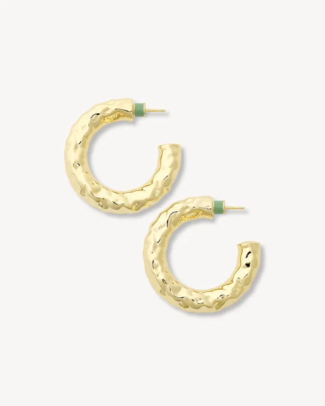 1.5" Perfect Crunch Hoops in Gold sold by Machete