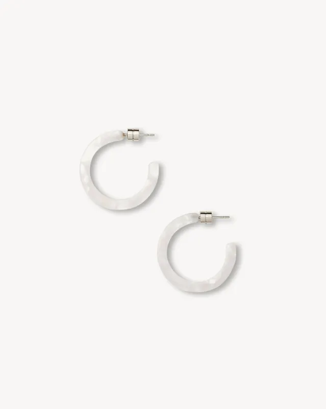 Mini Hoops in White Shimmer made by Machete
