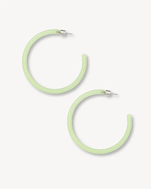 Large Hoops in Light Green made by Machete