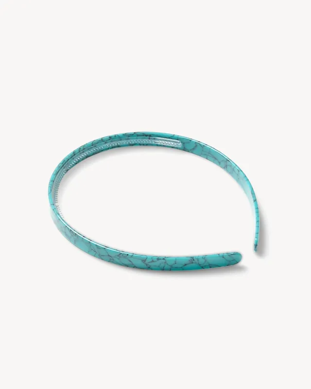 Ultralight Thin Headband in Teal Marble sold by Machete