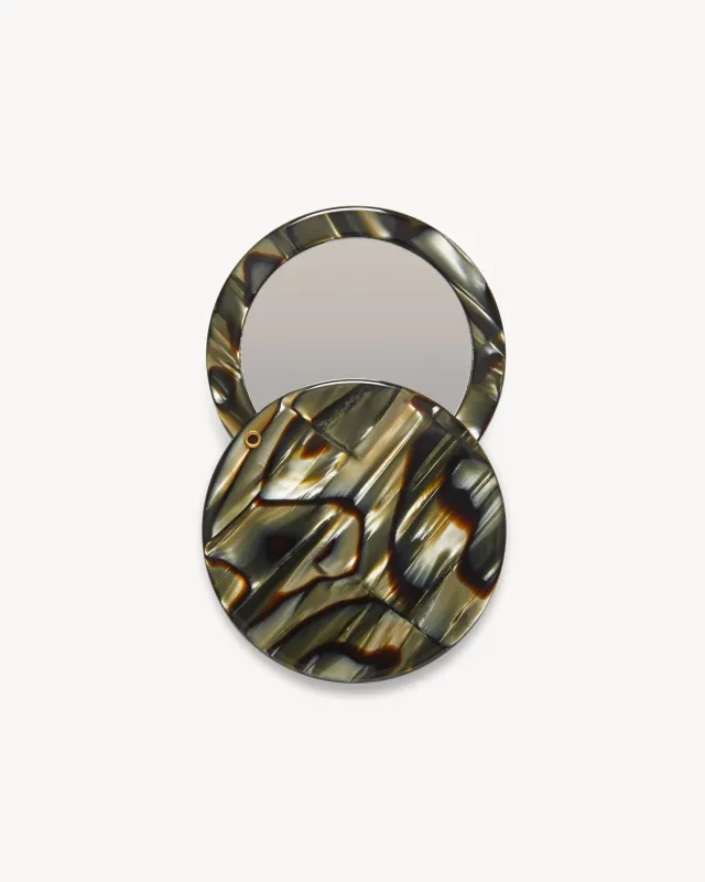 Circle Mirror in Midnight Horn made by Machete