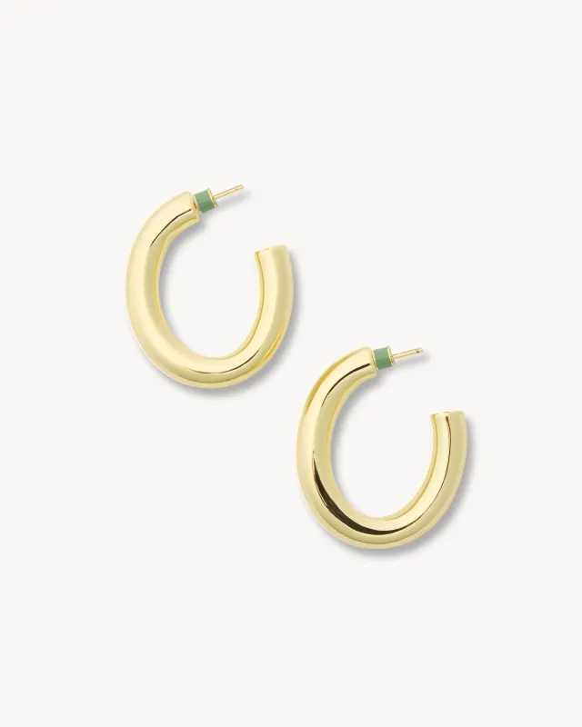 1.5" Perfect Oval Hoops in Gold made by Machete