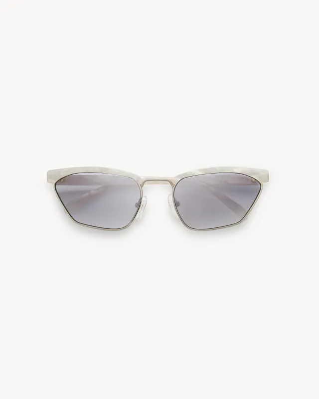 Francoise Sunglasses in White Shell made by Machete