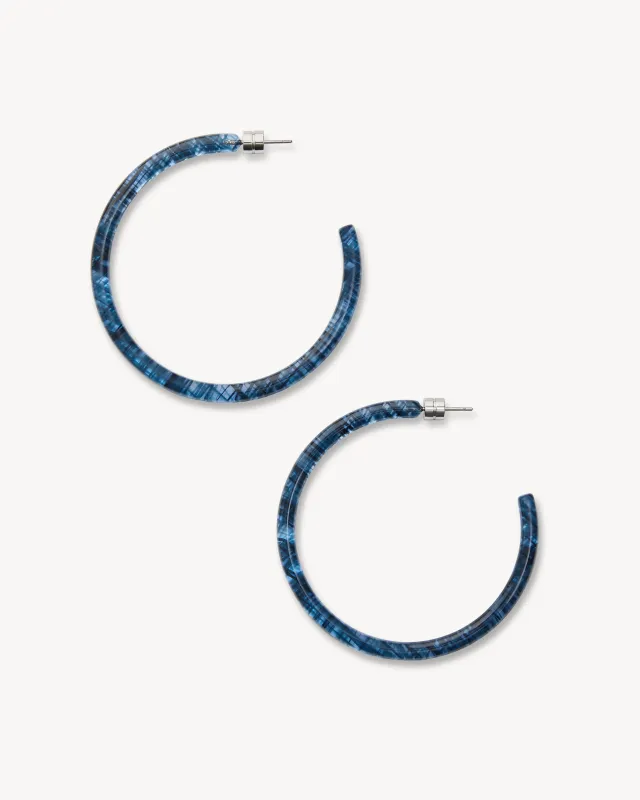 Large Hoops in Chambray made by Machete