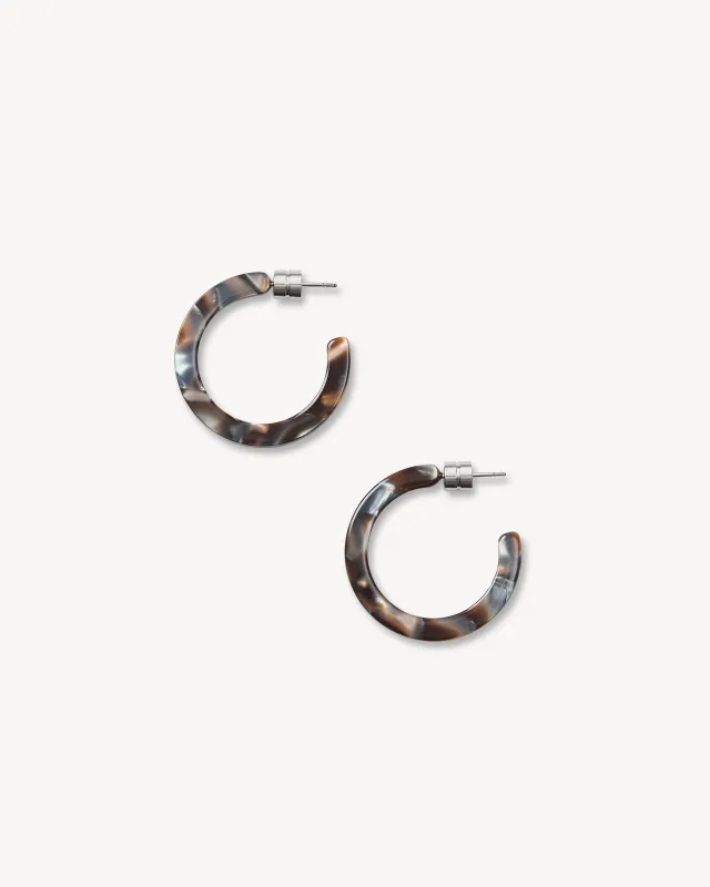 Mini Hoops in Blue Horn made by Machete