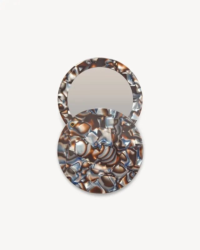 Circle Mirror in Blue Horn made by Machete