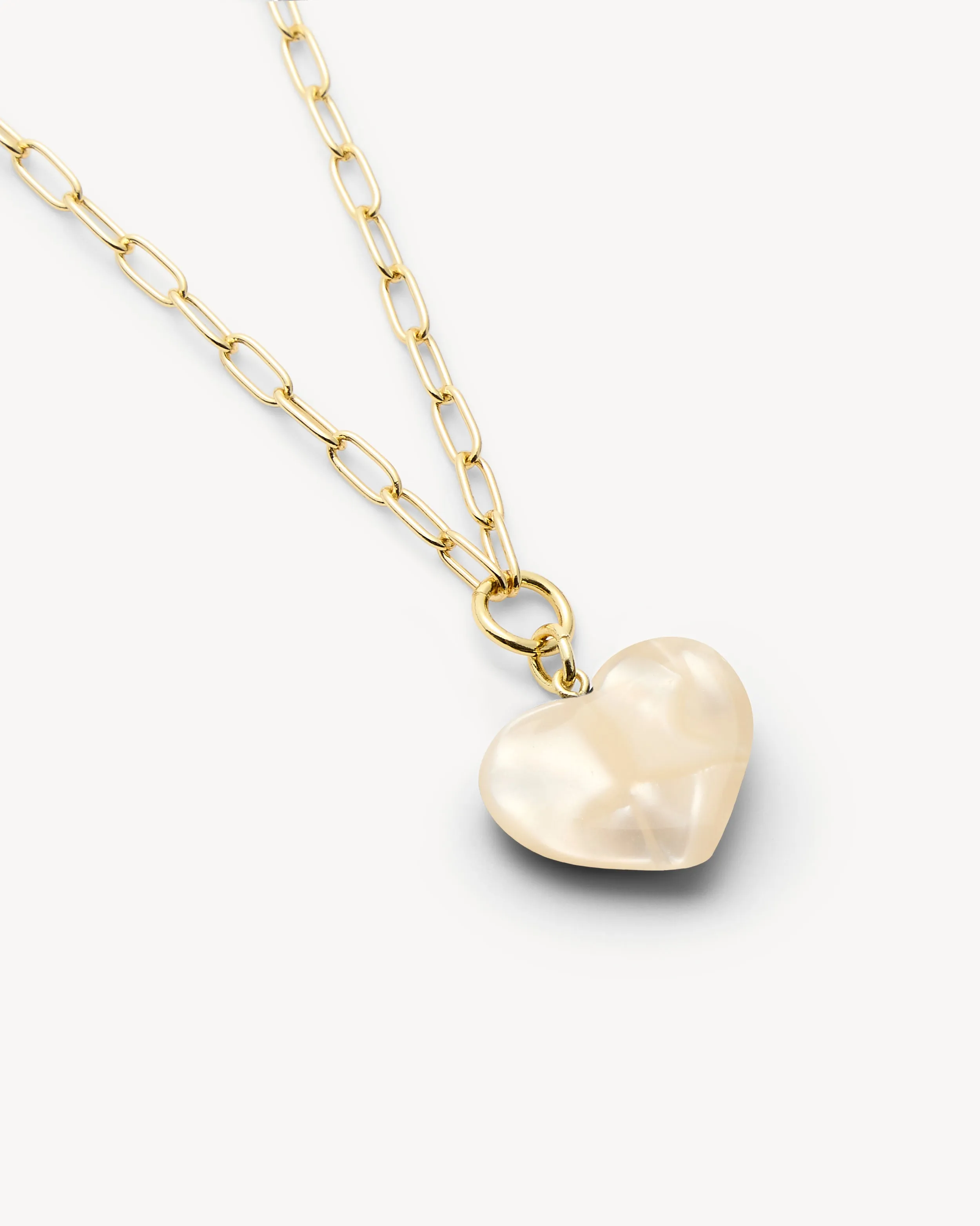 Mini Heart Pendant Necklace in White Shell sold by Machete product image thumbnail 2