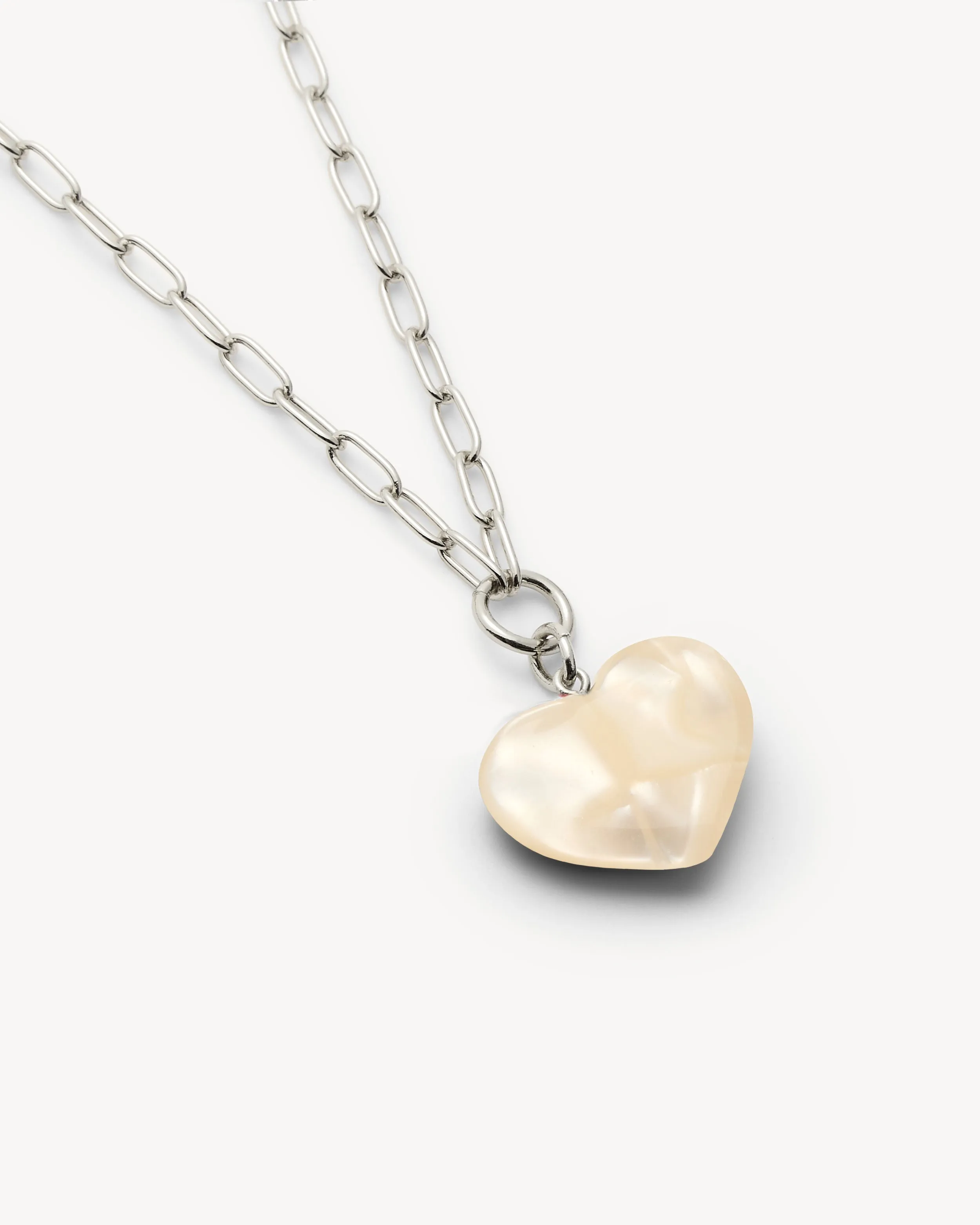 Mini Heart Pendant Necklace in White Shell sold by Machete product image thumbnail 4