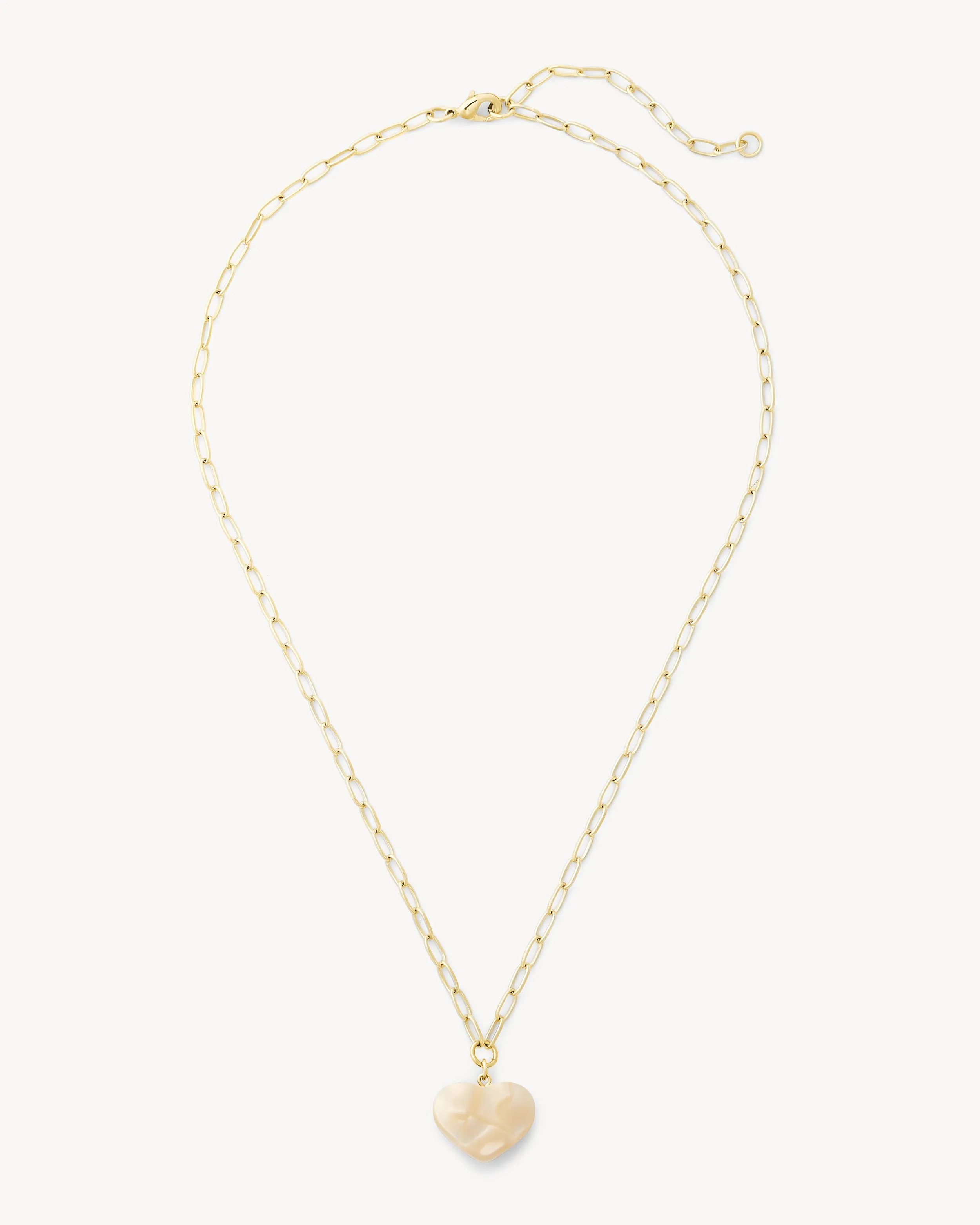 Mini Heart Pendant Necklace in White Shell sold by Machete