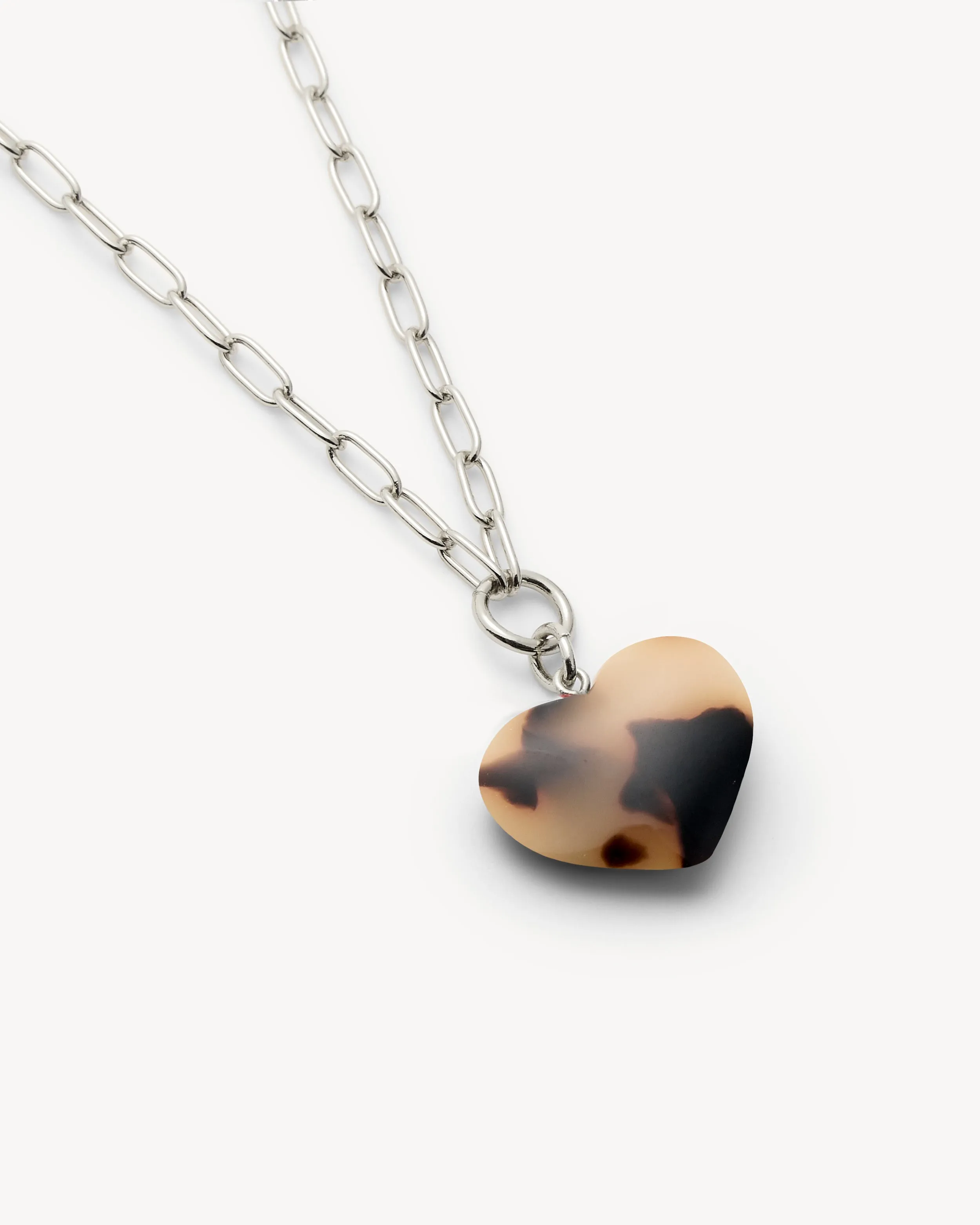 Mini Heart Pendant Necklace in Blonde Tortoise sold by Machete product image thumbnail 4