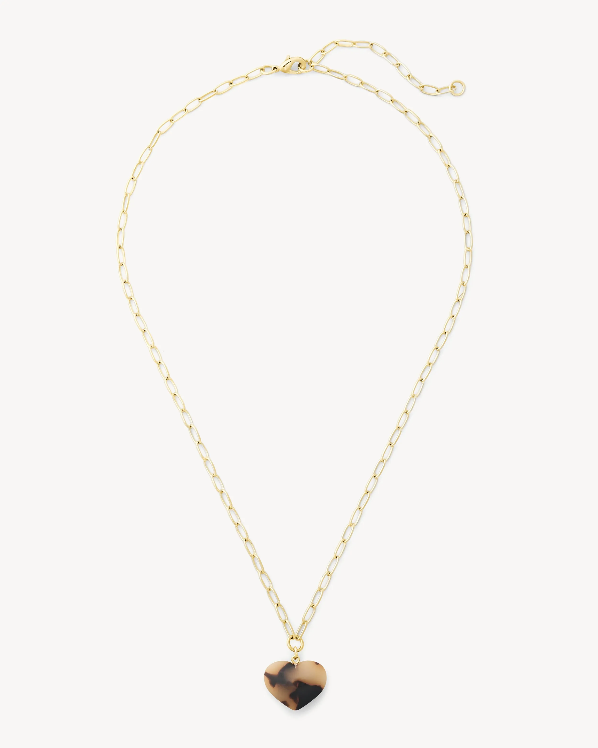 Mini Heart Pendant Necklace in Blonde Tortoise sold by Machete