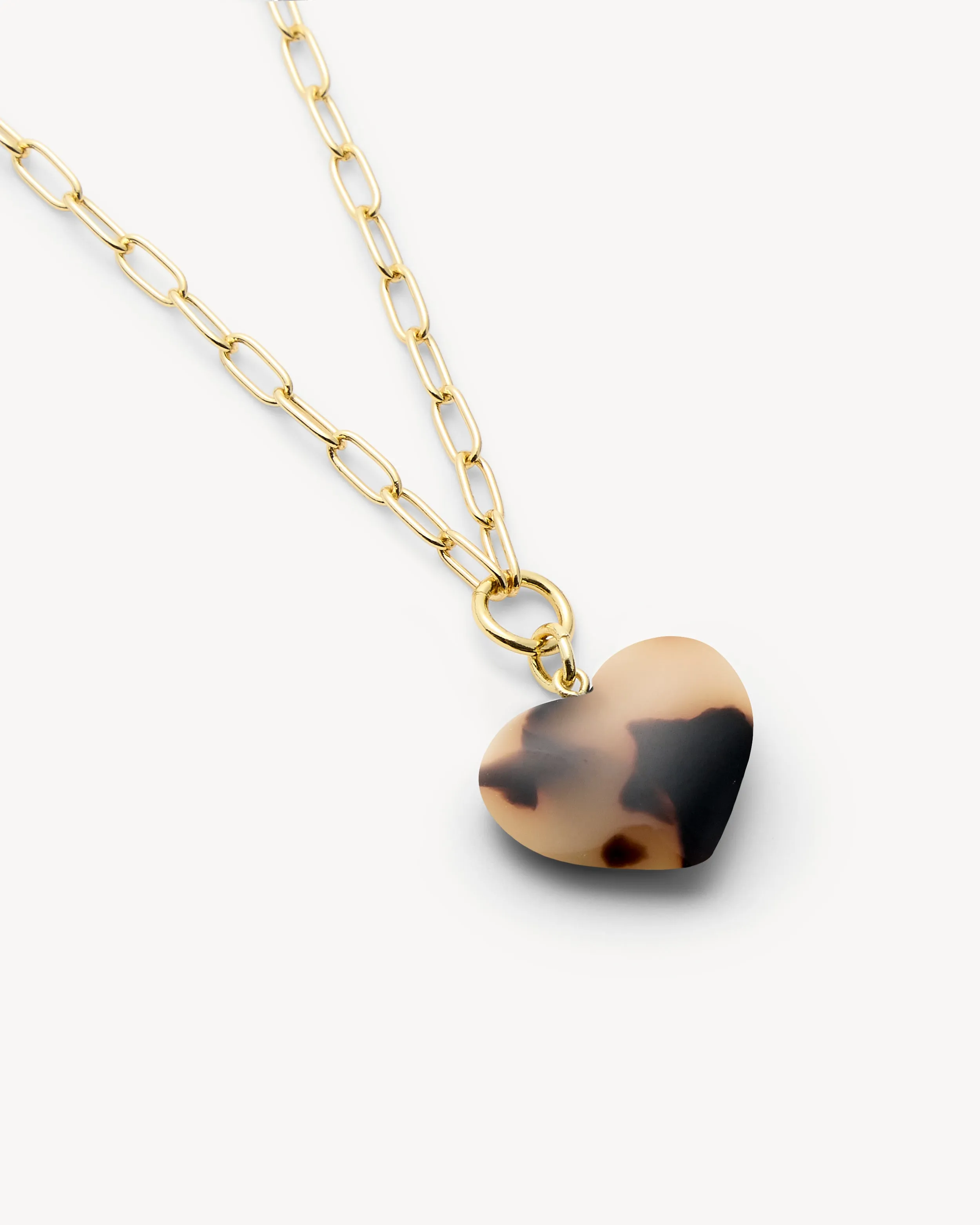 Mini Heart Pendant Necklace in Blonde Tortoise sold by Machete product image thumbnail 2