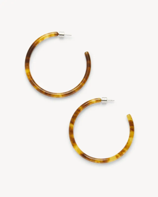 Large Hoops in Walnut made by Machete