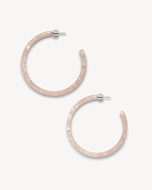 Large Hoops in Peach Shell made by Machete
