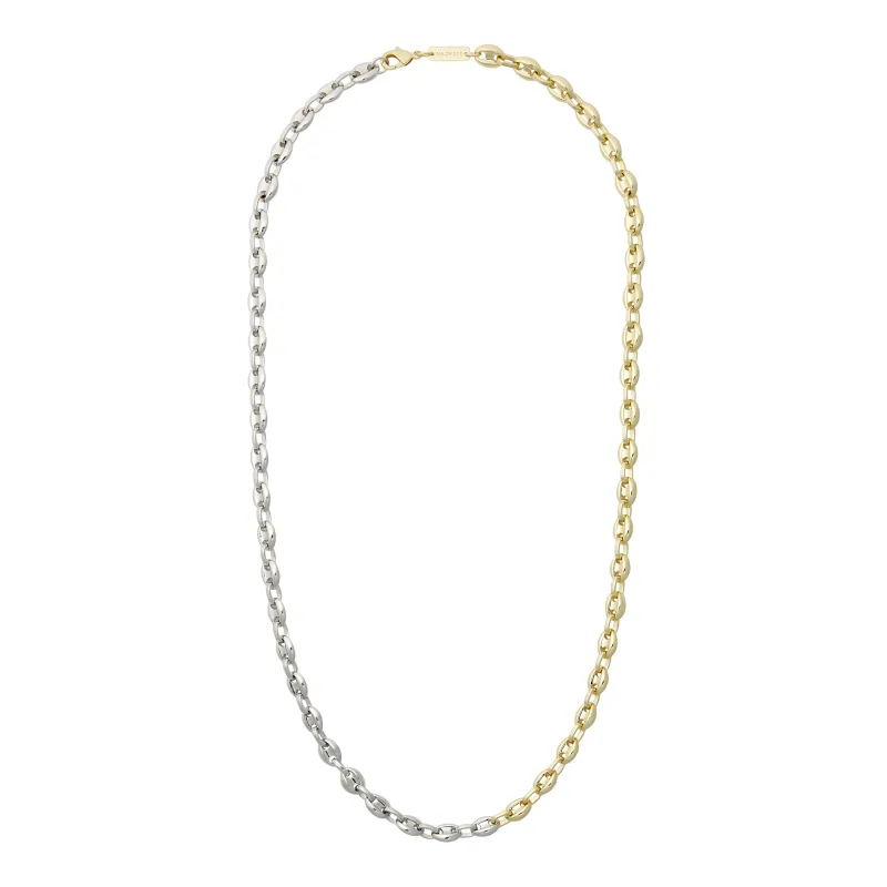 Petite Coffee Bead Necklace in Gold and Silver made by Machete