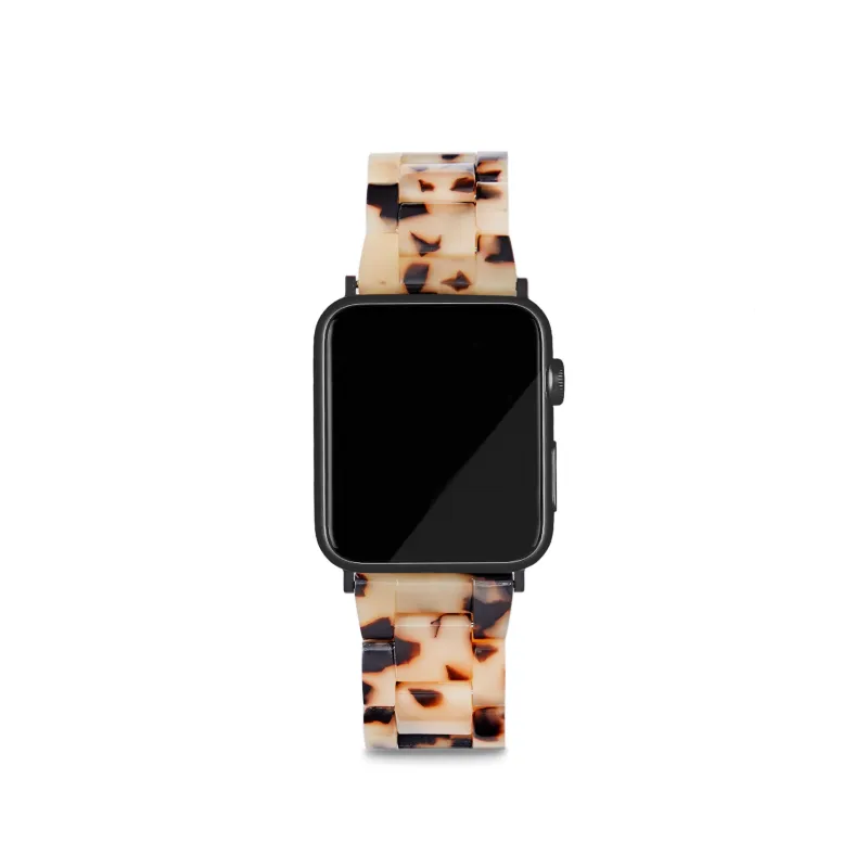 Anthro Apple Watch Band in Blonde Tortoise 38mm/40mm/41mm-Black made by Machete