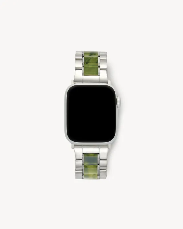 Boyfriend Apple Watch Band in Silver / Algae made by Machete