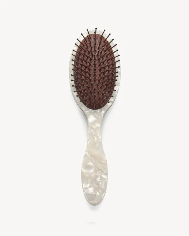 Everyday Detangling Hair Brush in White Shell made by Machete