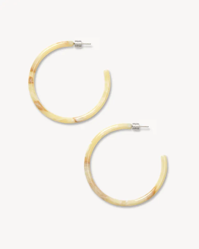 Large Hoops in Crème made by Machete