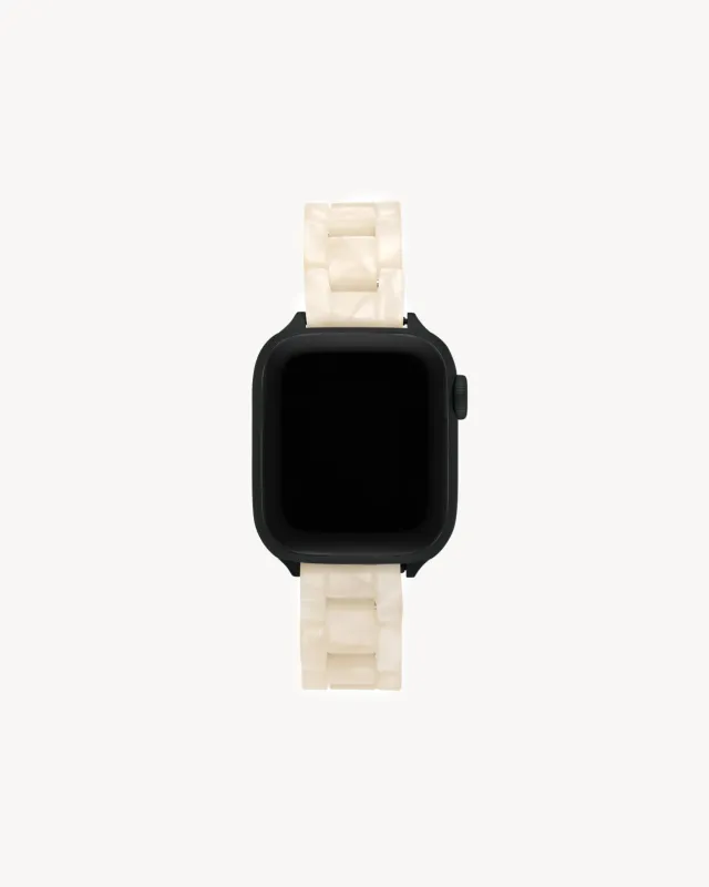 Skinny Apple Watch Band in White Shell made by Machete