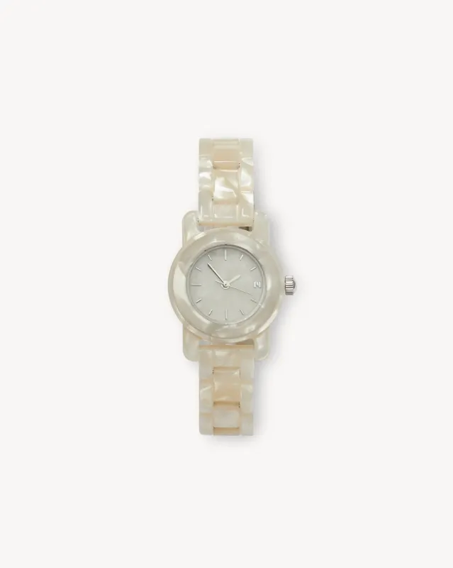 Mini Mono Watch in White Shell - OUTLET made by Machete