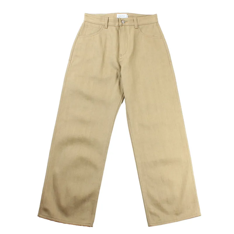 Alterior - Wide Denim Trouser - Khaki Selvedge sold by Alterior