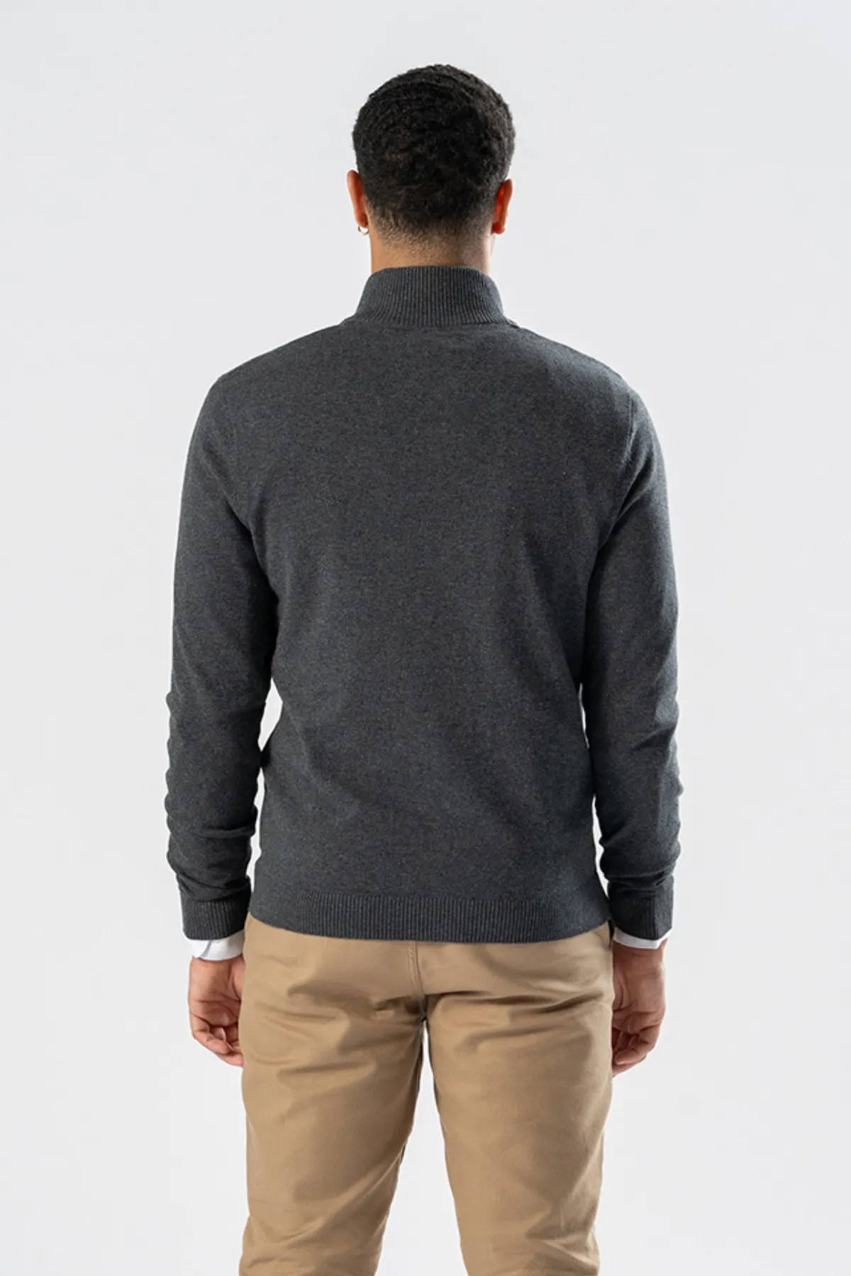 Pullover Half Zip - Charcoal Melange sold by Teeshoppen product image thumbnail 3