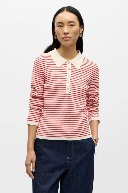 Kelly Polo Strik Pullover - Birch Poinsettia sold by Teeshoppen