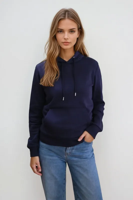 Boyfriend Sweat Hoodie - Navy sold by Teeshoppen