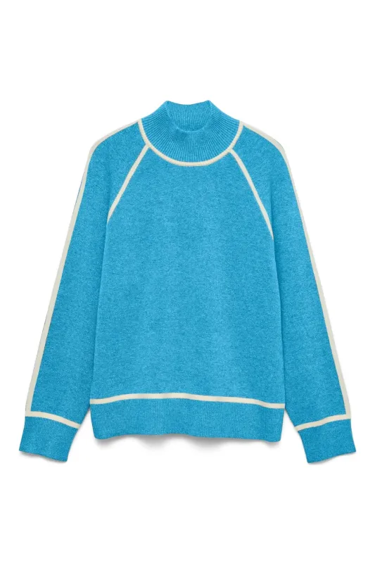 Gold Højhalset Pullover - Alaskan Blue W. Birch made by Vero Moda