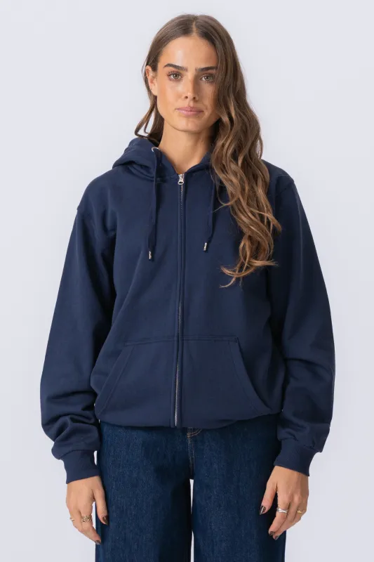 Basic zip hoodie - Navy sold by Teeshoppen