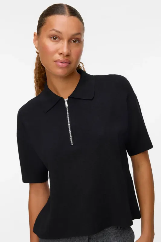 Gold 2/4 Poloneck Pullover - Sort made by Vero Moda