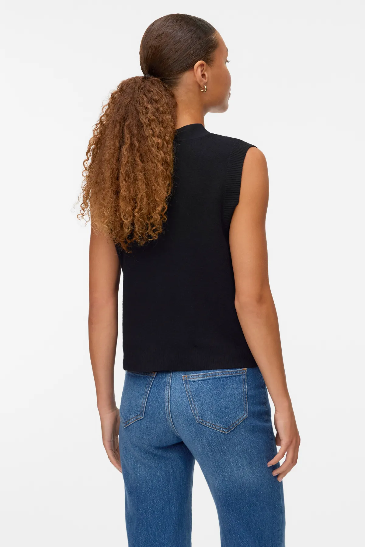 Saba V-Hals Knap Vest - Sort sold by Teeshoppen product image thumbnail 4