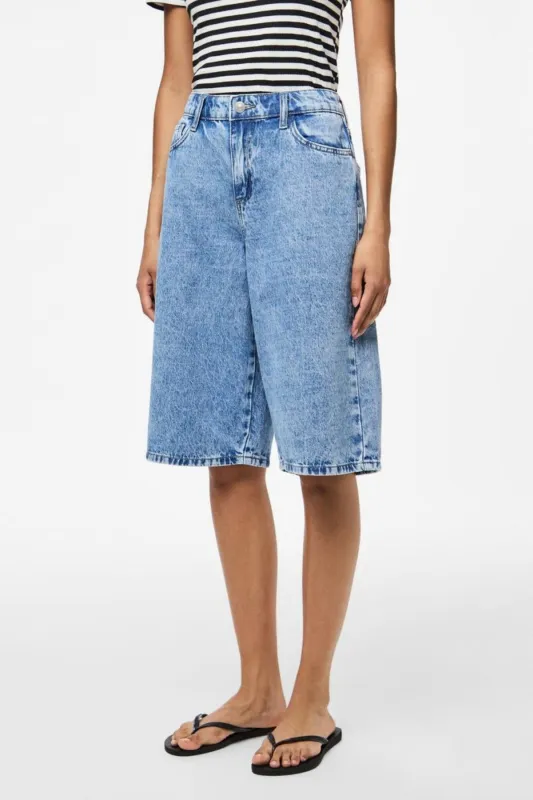 Sky Denim Jorts - Medium Blue Denim made by PIECES