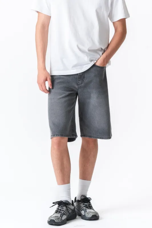 Denim Shorts Loose - Grå made by Teeshoppen