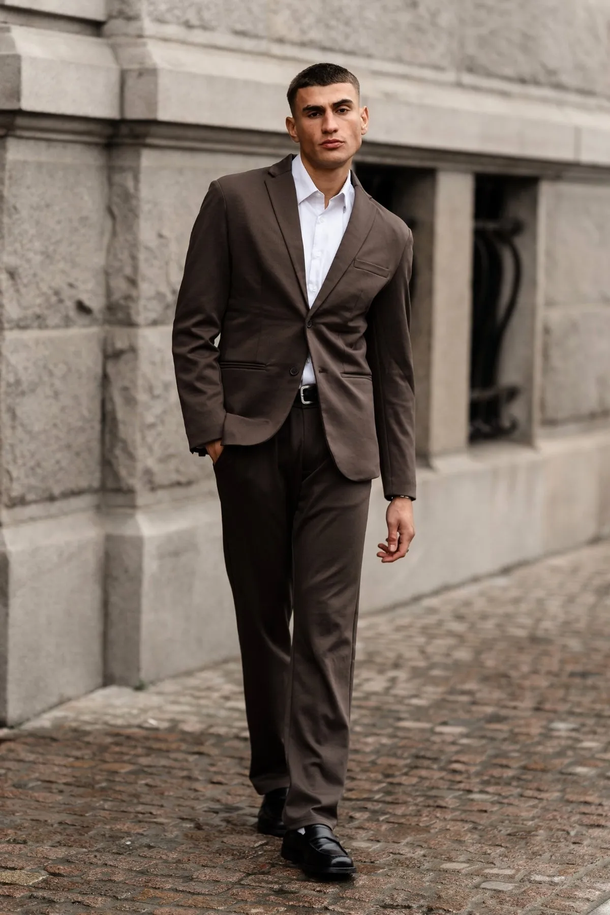 Det Originale Performance Jakkesæt Regular fit - (Mørkebrun) sold by Teeshoppen product image thumbnail 4