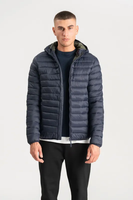 Hooded Let Puffer Jakke - Navy sold by Teeshoppen