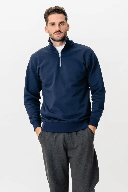 Sweatshirt Half Zip - Navy sold by Teeshoppen