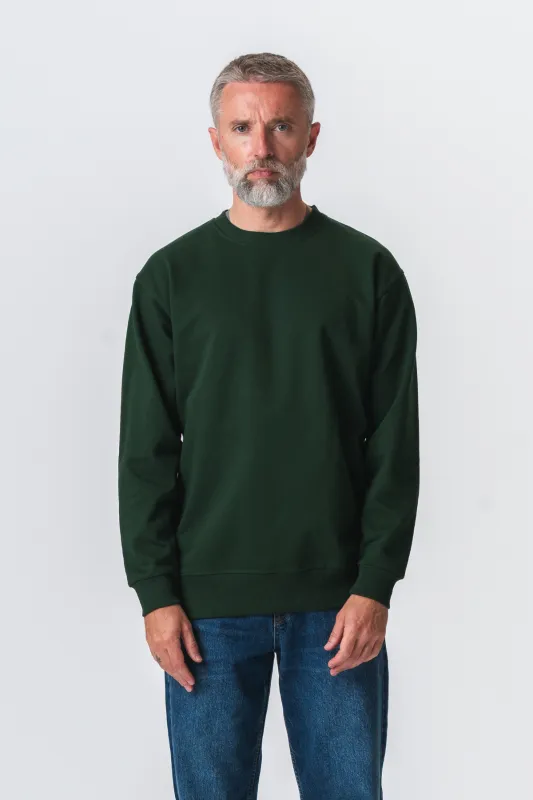 Basic Crewneck - Mørkegrøn sold by Teeshoppen