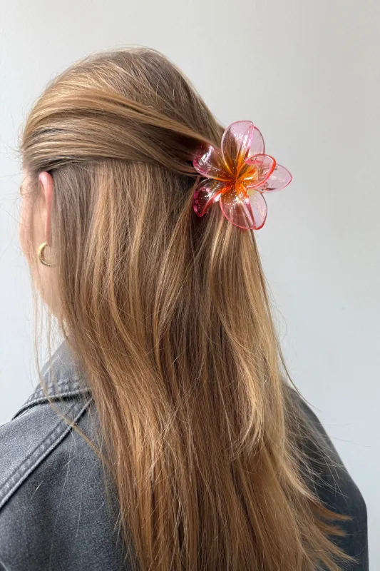 Flower Hair Clip - Pink/Orange sold by Teeshoppen
