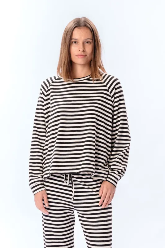 Stribet Langærmet Regular Fit - Sort made by Teeshoppen