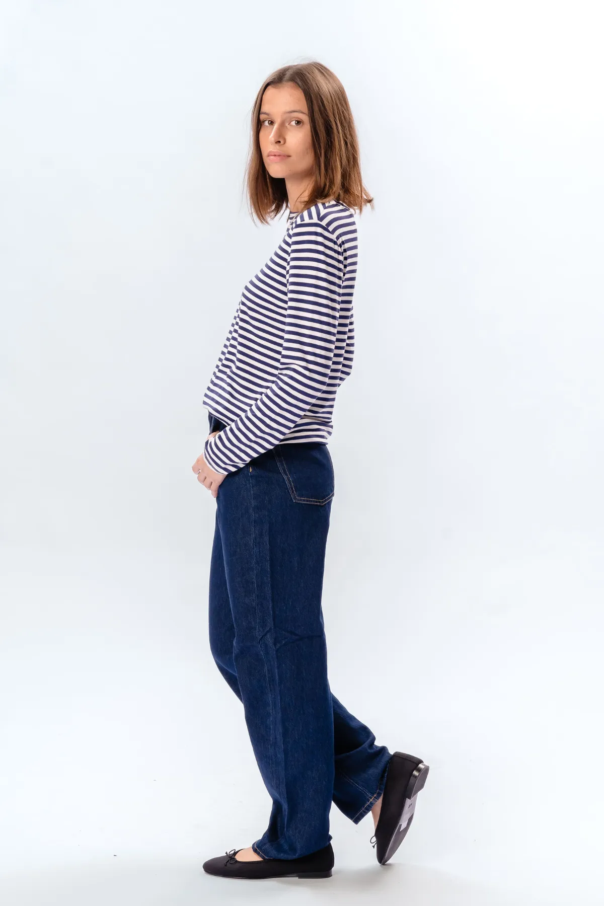 Stribet Langærmet Slim Fit - Blå sold by Teeshoppen product image thumbnail 3