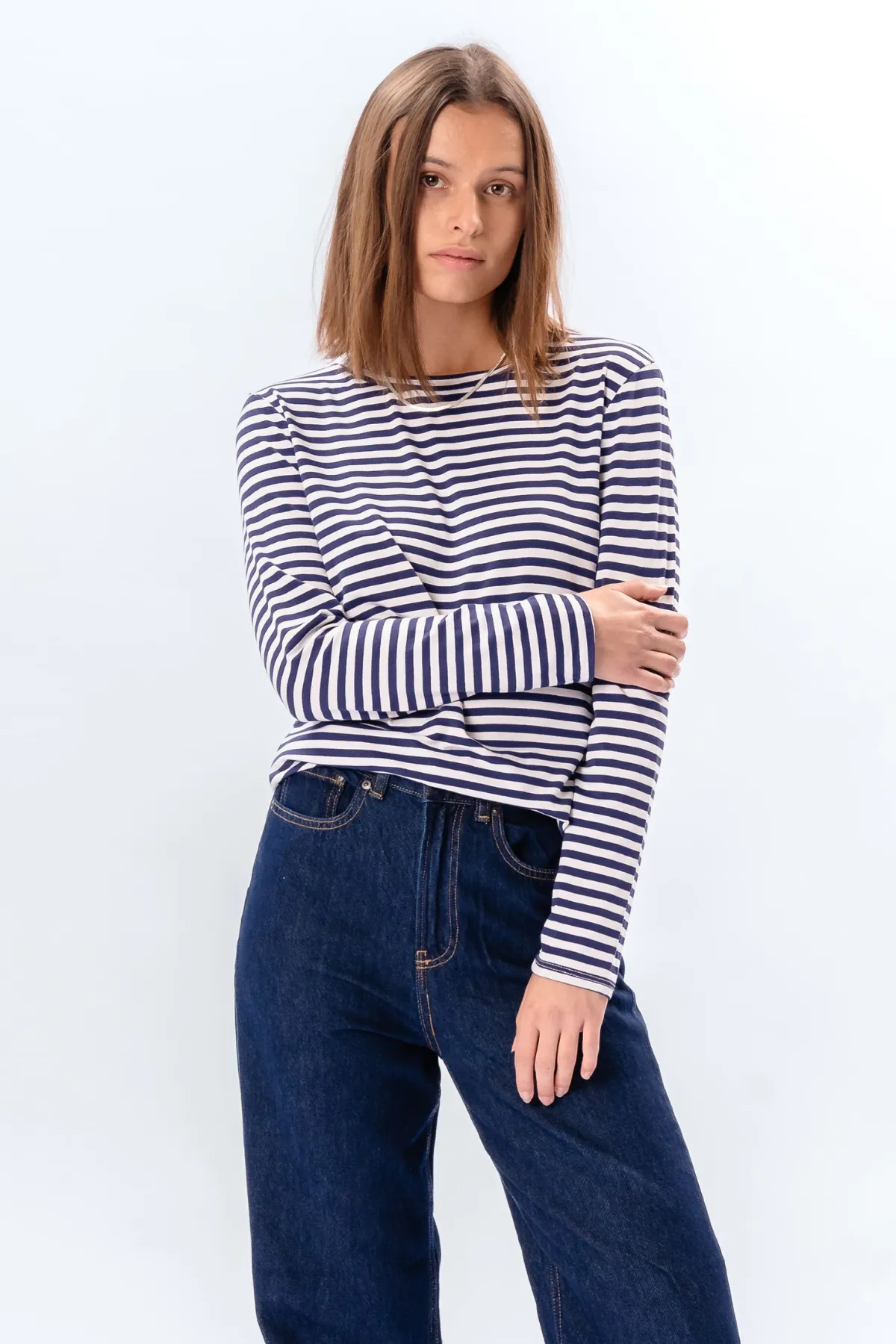 Stribet Langærmet Slim Fit - Blå sold by Teeshoppen product image thumbnail 4