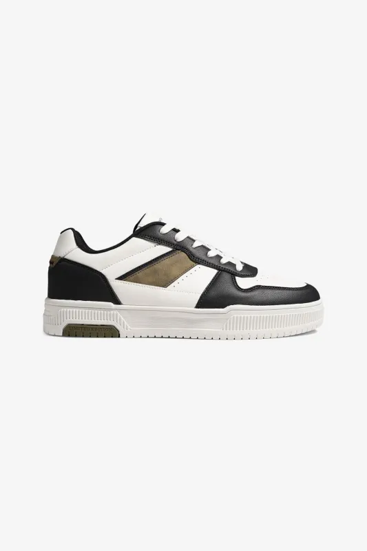 Classic Sneaker - White/Black/Khaki sold by Teeshoppen