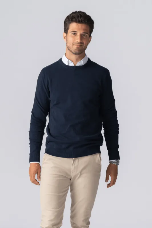 Pullover Rundhals - Navy sold by Teeshoppen