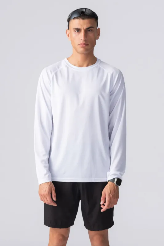 Langærmet Trænings T-shirt - Hvid sold by Teeshoppen