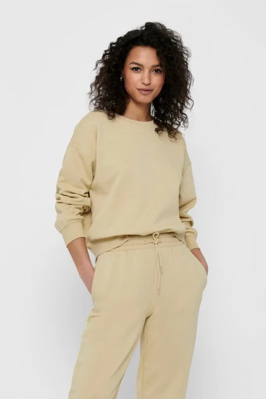 Comfy crewneck - Sandfarvet made by Only